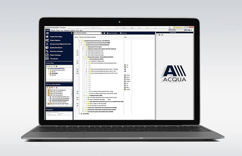 ACQUA analysis software on laptop