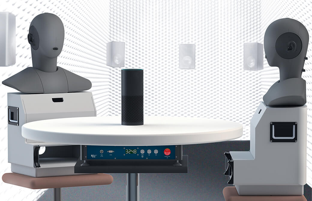 Two artificial heads in application mode.