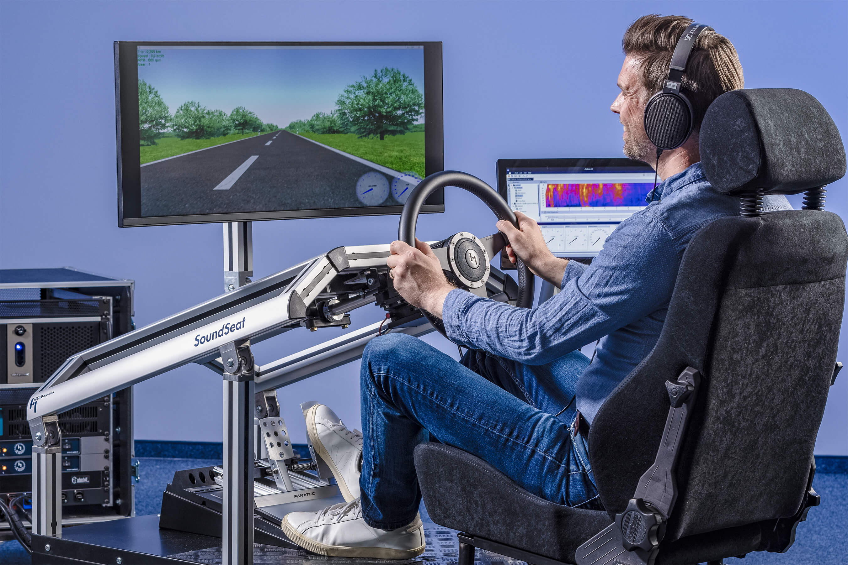 A man sitting on SoundSeat